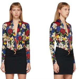 Versace SSENSE Exclusive Multicolor Floral Scoop Neck Bodysuit